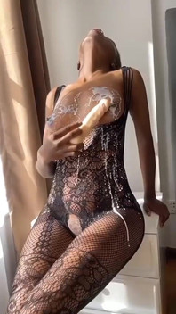 Ebony Girl Fucks Her Dildo Hard and Deep Until She Creampies Full Video on