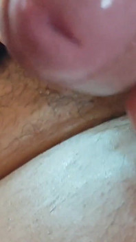 Close-up of Glans Ejaculating Intensely Before Cumming.