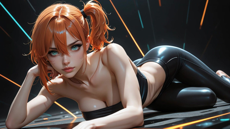 Neural Desires: Orange Heat in Liquid Black (ai)