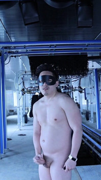 Jerk off and Cum at a Construction Site for a Car Wash
