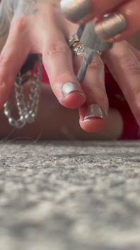 Painting My Long Toenails Silver and Fingernails