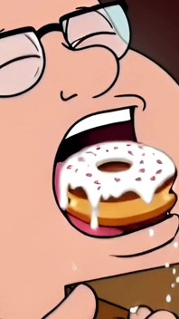 Beignets à la crème avec une surprise. Dessin animé hentai