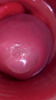Inside a Camgirl Cervix POV Camera in Vagina with Big Dick Toy