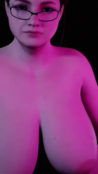 Mamă sexy grasă cu ochelari dansând goală: porno 3D