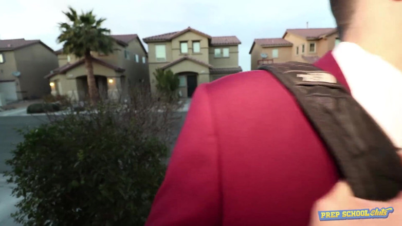 Prep house sluts here: College boy rough fucks petite blonde teen Maria Jade