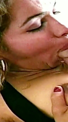 Neighbor Gets a Blowjob From a Blonde Tranny and Cums