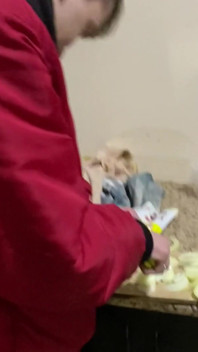 It's so Cold at Home That Hans Is Cooking Pasta in His Jacket