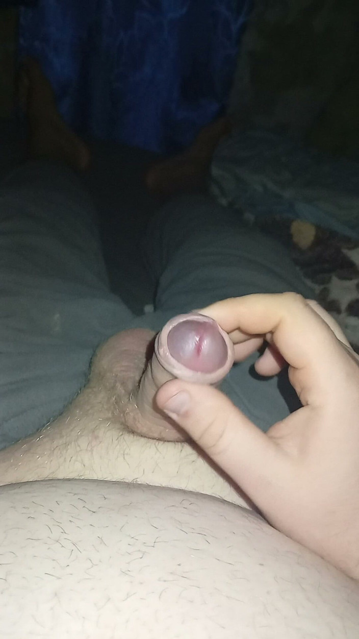 femnickboy: Fat gay jerking uncut cock but no cum