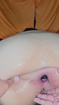 Big Ass Fat Girl Destroys Her Asshole with a Giant Ball and Double Fisting