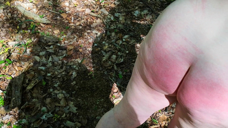 Bouncy Tits Action: Spank my ass and tits outdoor while I'm naked