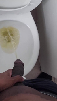 Flopping My Big Dick and Tits Out for a Nice Piss