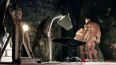 3dxpassion: Mladá zmatená šprt studentka je tvrdě ošukána krutými velkými monstry v...