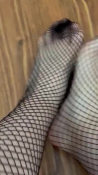 Fishnet Stockings on Feet