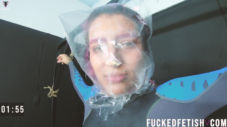 Fucked fetish: Sara Humiliation 4 Limbs Tied Breath Play Bag