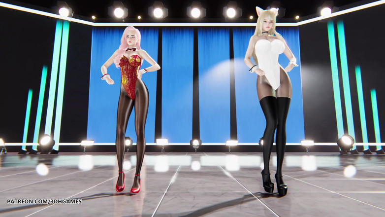 3D-Hentai Games: [MMD] Hyuna - Lippe &amp;hip Ahri Seraphine sexy striptease Liga der Legenden...