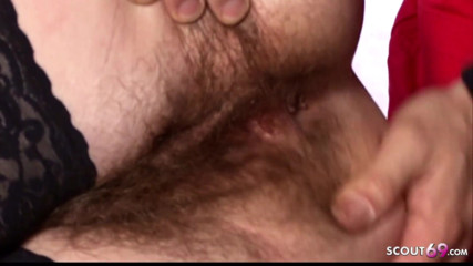 Full porn collection: German milf with extremely hairy pussy fucks with trainee in...