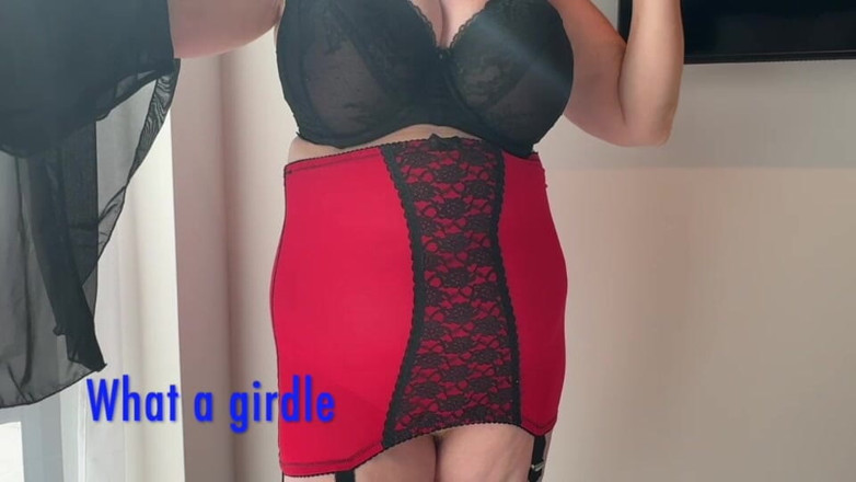Aunty Sandra vintage girdle queen: Moster Sandra I Röd Rem Vgq58