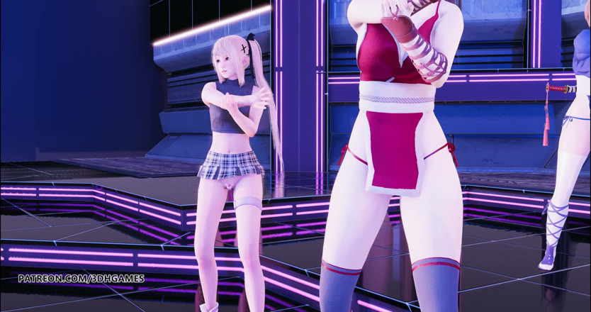 3D-Hentai Games: [MMD] Glide striptease Marie Rose Mai Shiranui Tamaki Kasumi doa...