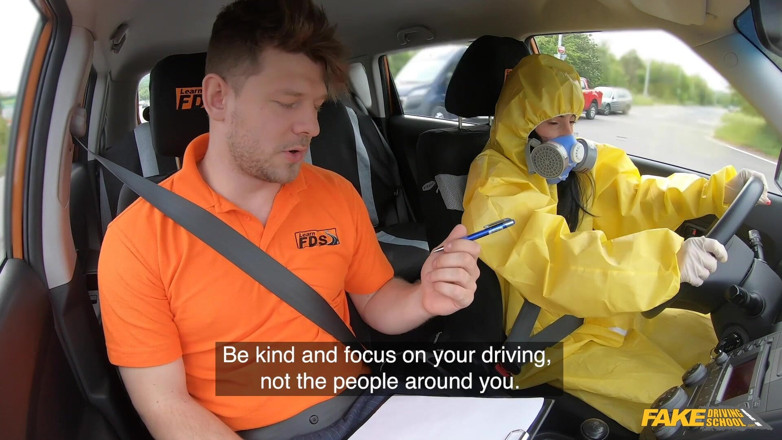 Fake Driving School: Take off My Hazmat Suit and Fuck Me
