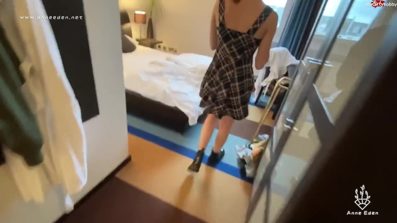 Anne Eden: Hotel guest seduced and towed away!