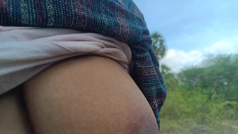 Magilmathi: Step Stepbrother Enjoying Housewife Breast Squeeze in Outdoor Forest Side
