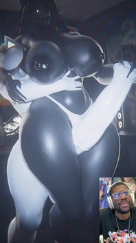 Scary Glowing Halloween Transgender Cock Thigh Fucks a Spooky Big Breast Specter