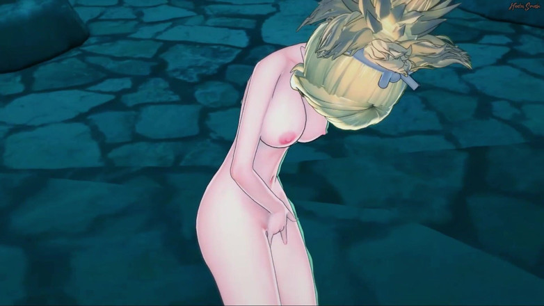 Hentai Smash: Kohaku fingers her pussy before before bathing outside - Dr Stone...
