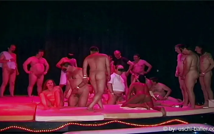 Club Express: Saturday night fever gangbang with 64 guys &amp; 5 girls