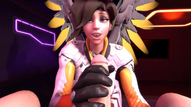 Wraith ward: Mercy Sucks Dick on Her Knees in POV Overwatch Parody