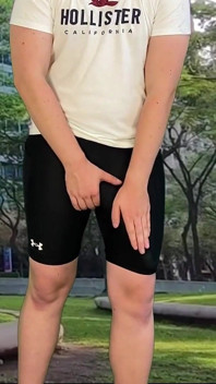 Monster Cock Cyclist Outdoor Dick Flash Cum in Tight Pants