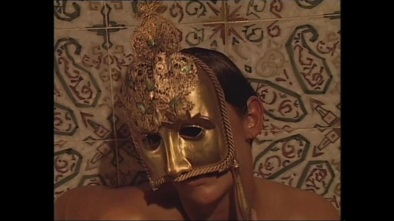 Deutschland porn: Brunette Fucked in a Threesome by Two Masked Men