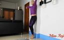 MissAnja_FH: Custom/wall Stretching in Shiny Leggings