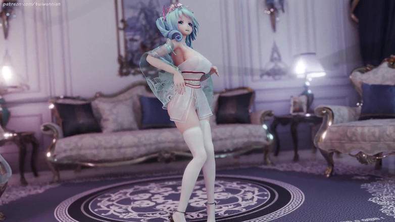 MikuMotion: Hatsune (g)i-dle - Queencard Ratu Seragam Erotik Striptease Payudara Kolosal Bergetar