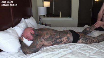 MasculineJason - Jason Collins: Bareback massage and fuck with the Johnny the bear!