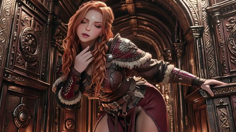 Seraphina Vale: Red Queen's Epic Journey! Cold Beauty in the Gothic Hall,...