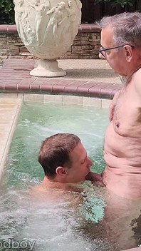 Hot Sex in Hot Tub, Horny Boy and Hung Stepdaddy Jay Taylor Outdoor