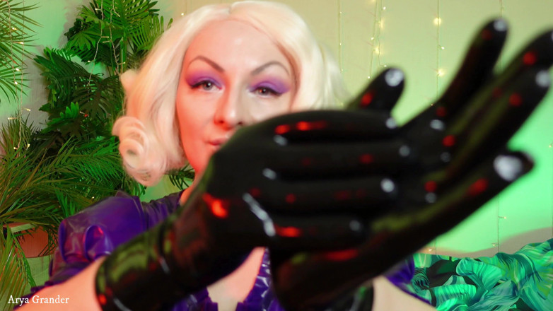 Arya Grander: Wearing latex gloves fetish ASMR Arya Grander