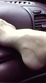 Real Amateur Homemade Stepaunty Wears Nylon Stockings Shows Arches & Huge Tits in Car