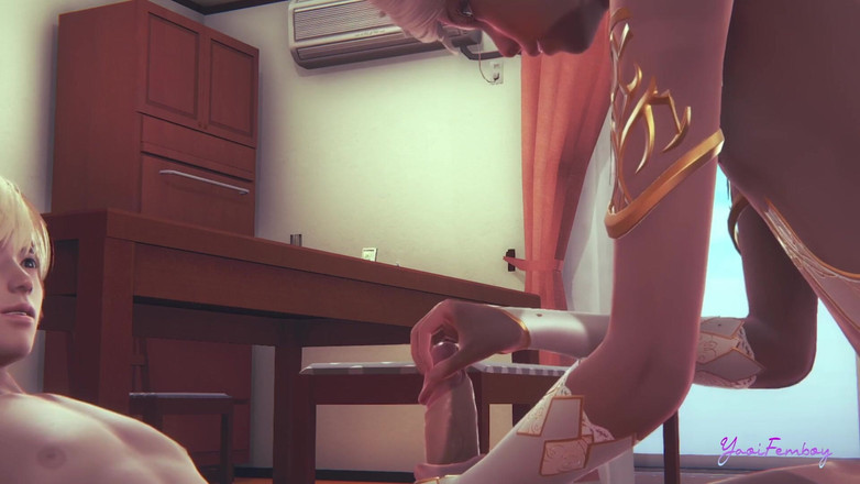 Yaoitube: Yaoi Femboy Erik - rádi používají ruce a strkají do něj...