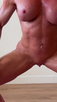 Nude Squating and Stretching!