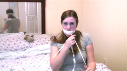 Selfgags classic: Alex plays a damsel - part 2: Captured & sock gagged