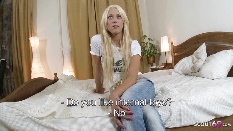 Full porn collection: Blonde skinny teen secretly meets her friends husband and gets...