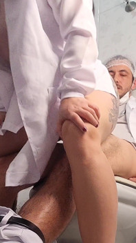 Slutty Nurse Catches Doctor on Duty and Performs Very Intimate Exam in Hospital Bathroom
