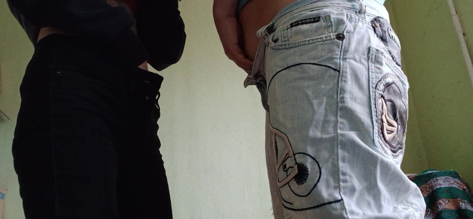 Lesbian-illusion: Two Girlfriends Masturbate and Cum in Jeans