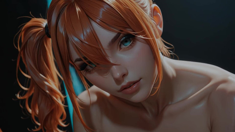 Neural Desires: Orange Heat in Liquid Black (ai)