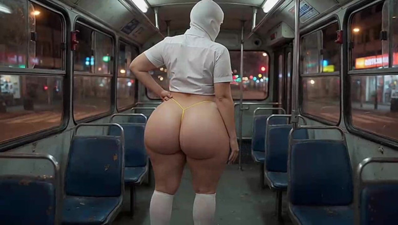 Xprohibidox1: Donnona ragazza del college mascherata twerka culo grosso in autobus...