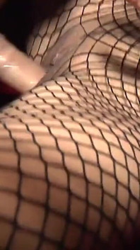 Perfect Babe Cassie in Fishnet Lingerie