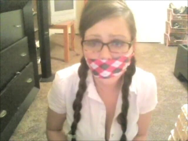 Selfgags classic: Snooping college girl gagged with stepsister’s kinky toys! (episode 2 of 2)