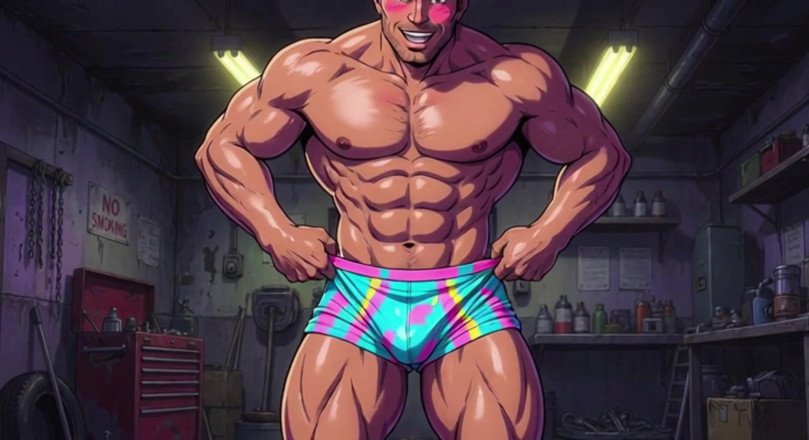 Erotic Man: Ai Muscular Men Mechanic Garage