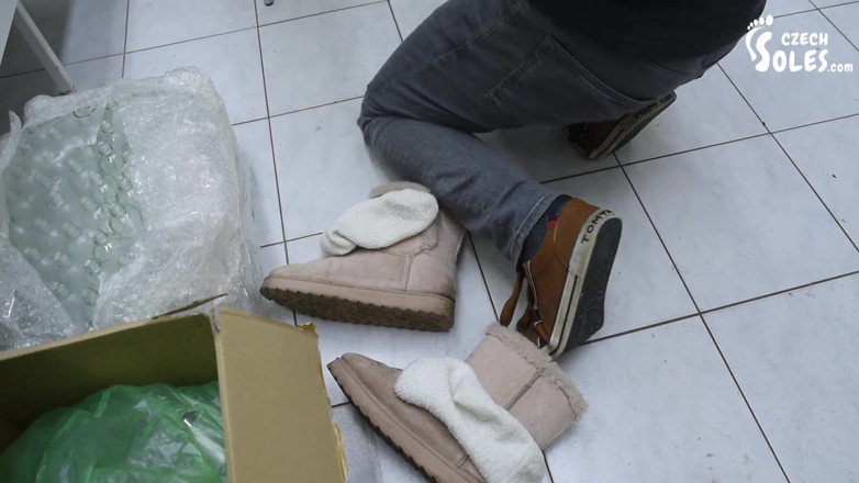 Czech Soles - foot fetish content: Man Worships Big Bare Feet of One Cute Pharmacist